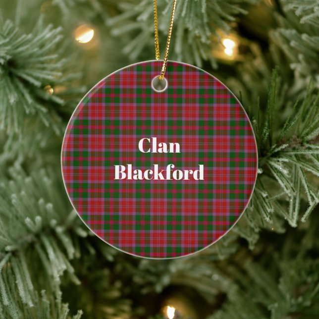Clan Blackford Tartan Ceramic Ornament (Tree)