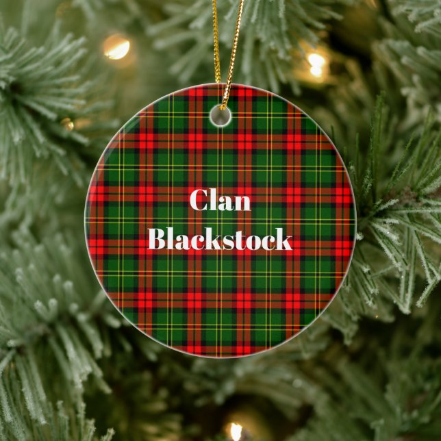 Clan Blackstock Tartan Ceramic Ornament (Tree)