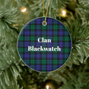 Clan Blackwatch Modern Tartan Ceramic Ornament