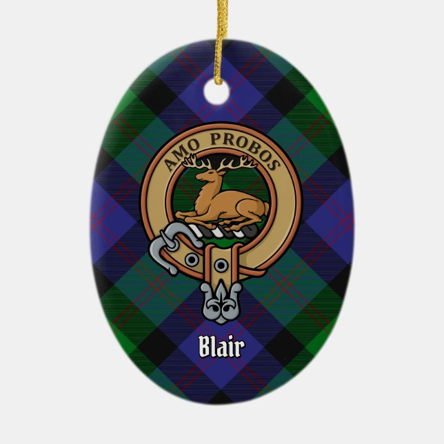 Clan Blair Crest Ceramic Ornament (Front)