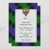 Clan Blair Crest Invitation (Front/Back)