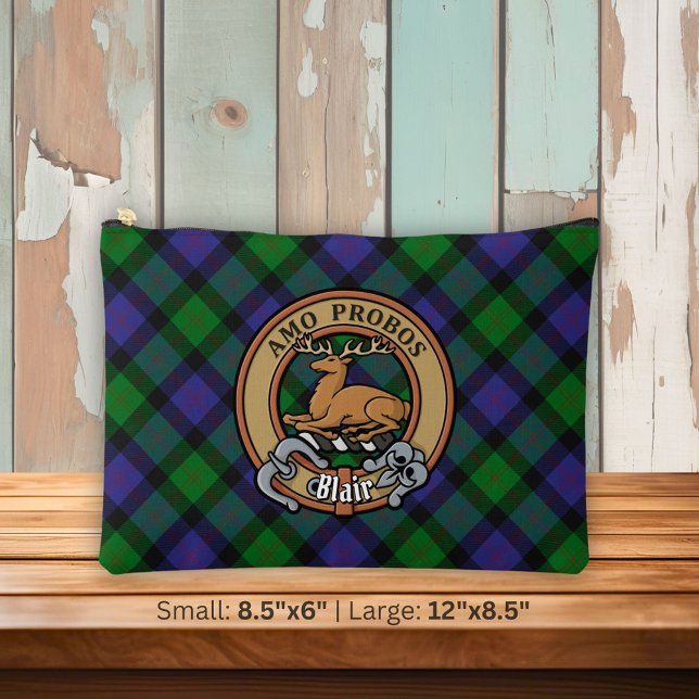 Clan Blair Crest over Tartan Accessory Pouch (Creator Uploaded)