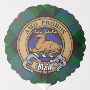 Clan Blair Crest over Tartan Balloon