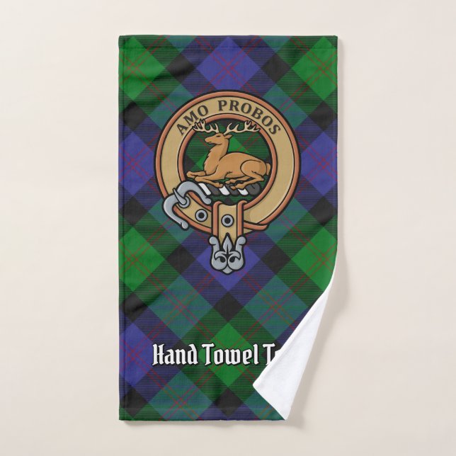 Clan Blair Crest over Tartan Bath Towel Set (Hand Towel)