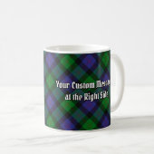 Clan Blair Crest over Tartan Coffee Mug (Front Right)