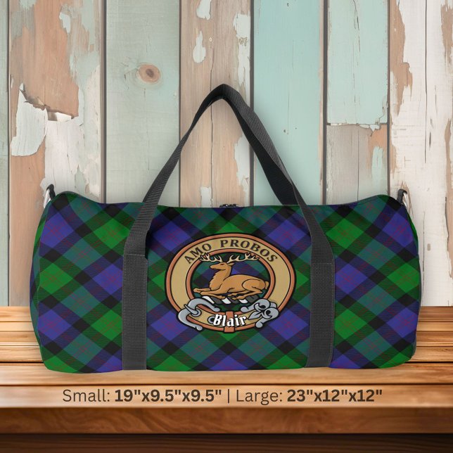 Clan Blair Crest over Tartan Duffle Bag (Creator Uploaded)