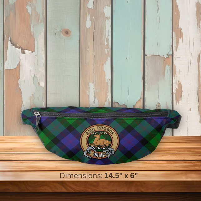 Clan Blair Crest over Tartan Fanny Pack (Creator Uploaded)
