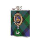 Clan Blair Crest over Tartan Flask (Left)
