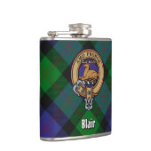 Clan Blair Crest over Tartan Flask (Right)