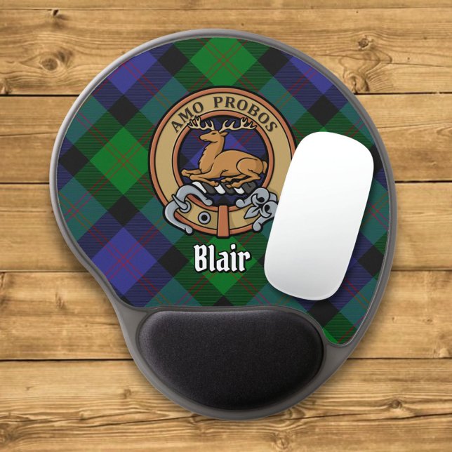 Clan Blair Crest over Tartan Gel Mouse Pad (Creator Uploaded)