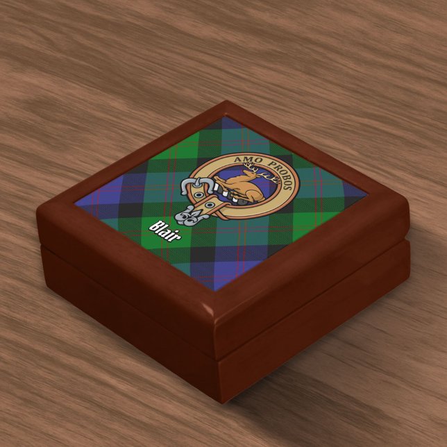 Clan Blair Crest over Tartan Gift Box (Creator Uploaded)