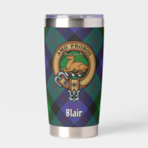 Clan Blair Crest over Tartan Insulated Tumbler
