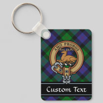 Clan Blair Crest over Tartan Keychain