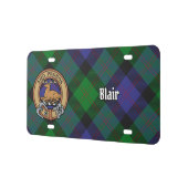 Clan Blair Crest over Tartan License Plate (Left)