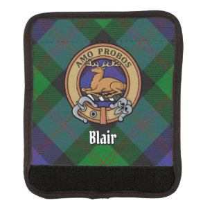 Clan Blair Crest over Tartan Luggage Handle Wrap