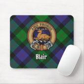 Clan Blair Crest over Tartan Mouse Pad (With Mouse)