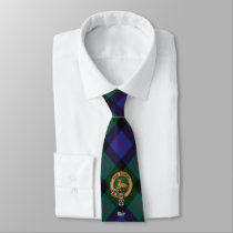 Clan Blair Crest over Tartan Neck Tie