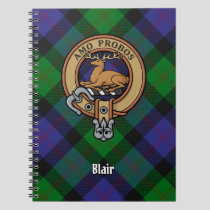 Clan Blair Crest over Tartan Notebook