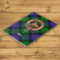 Clan Blair Crest over Tartan Notebook