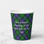 Clan Blair Crest over Tartan Paper Cups (Back)