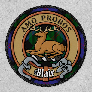 Clan Blair Crest over Tartan Patch