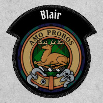 Clan Blair Crest over Tartan Patch