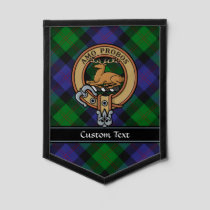 Clan Blair Crest over Tartan Pennant