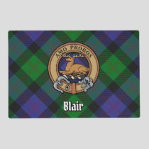 Clan Blair Crest over Tartan Placemat