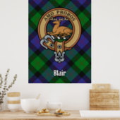 Clan Blair Crest over Tartan Poster (Kitchen)