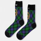 Clan Blair Crest over Tartan Socks (Left)