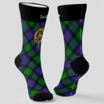 Clan Blair Crest over Tartan Socks