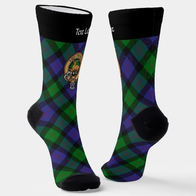 Clan Blair Crest over Tartan Socks (Angled)