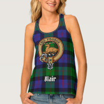 Clan Blair Crest over Tartan Tank Top