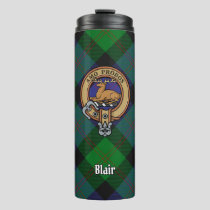 Clan Blair Crest over Tartan Thermal Tumbler