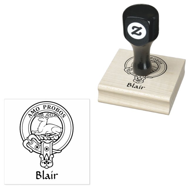 Clan Blair Crest Rubber Stamp (Stamped)