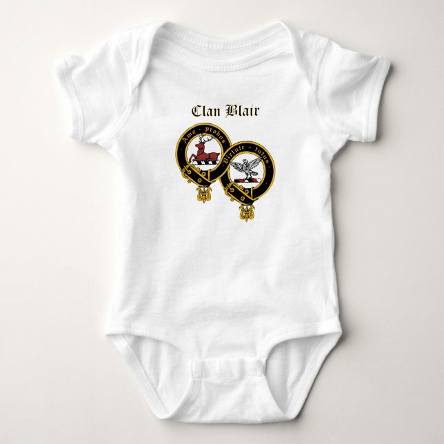 Clan Blair Crest with Name Baby Jumper Baby Bodysuit (Front)
