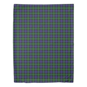 Clan Blair Scottish Accents Blue Green Tartan Duvet Cover