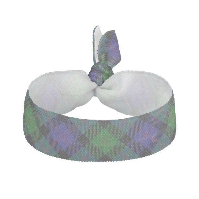 Clan Blair Scottish Blue Green Tartan Hair Tie (Front)