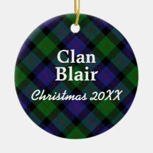 Clan Blair Scottish Tartan Ceramic Ornament