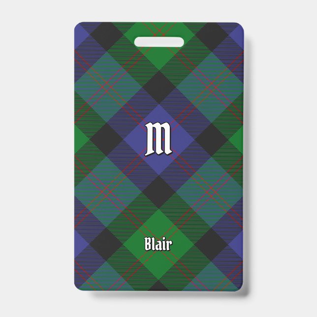 Clan Blair Tartan Badge (Front)