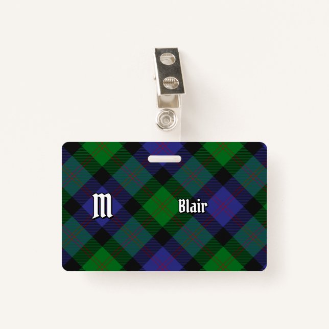Clan Blair Tartan Badge (Front with Clip)