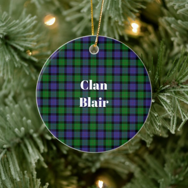 Clan Blair Tartan Ceramic Ornament (Tree)