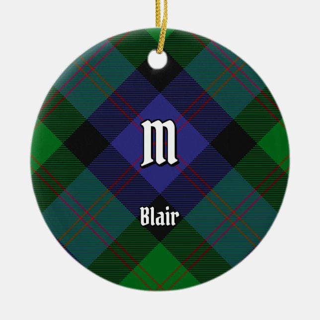 Clan Blair Tartan Ceramic Ornament (Front)
