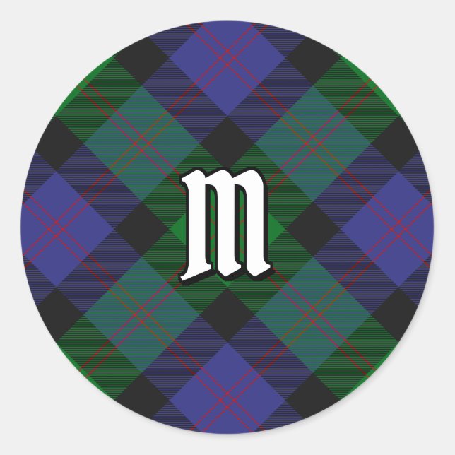 Clan Blair Tartan Classic Round Sticker (Front)