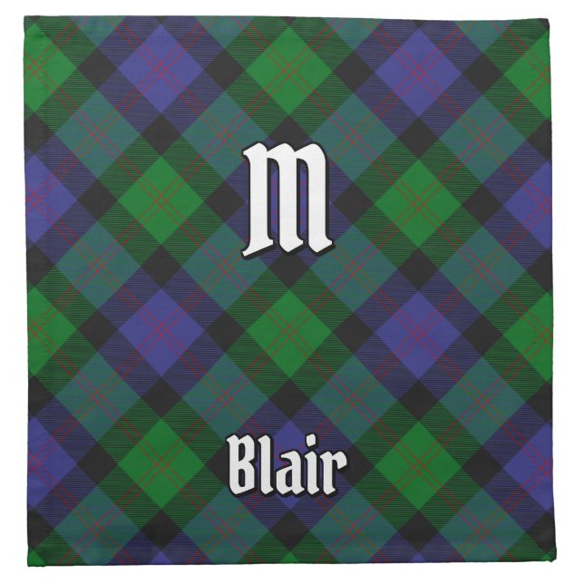 Clan Blair Tartan Cloth Napkin (Front)