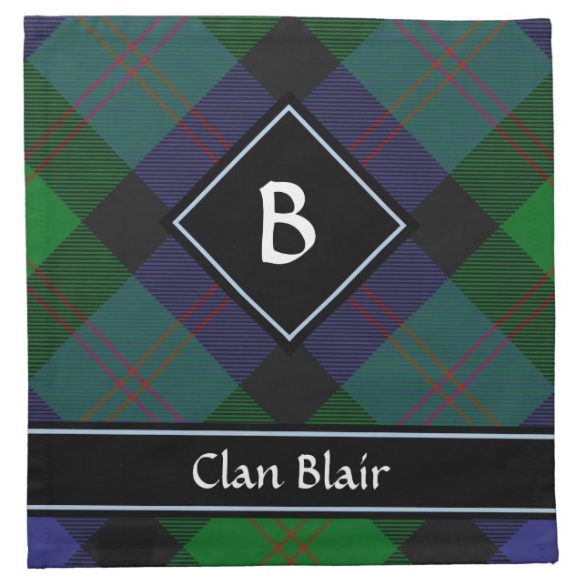 Clan Blair Tartan Cloth Napkin (Front)