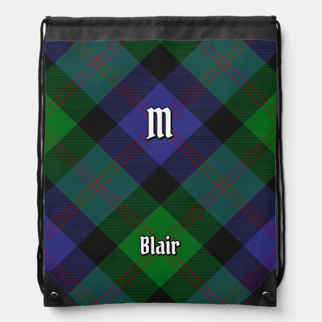 Clan Blair Tartan Drawstring Bag (Front)