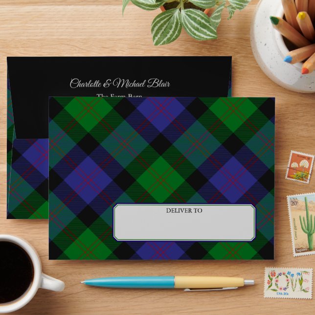 Clan Blair Tartan Envelope (Desk)