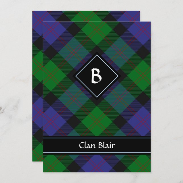 Clan Blair Tartan Invitation (Front/Back)