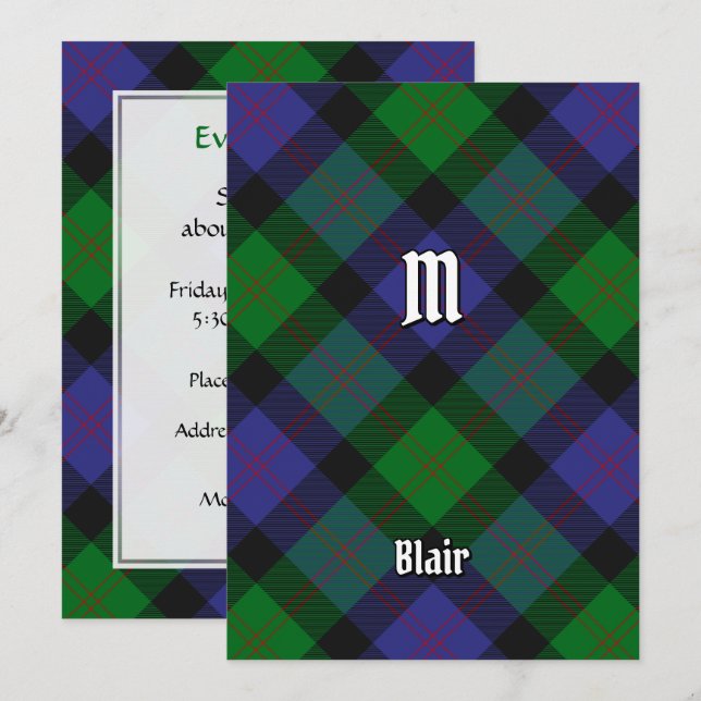 Clan Blair Tartan Invitation (Front/Back)